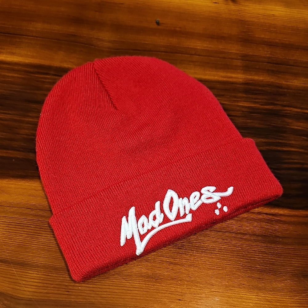 Red Knit Beanie Hat